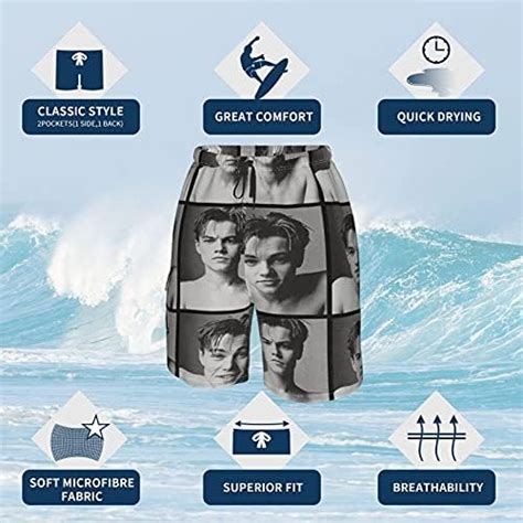 leonardo dicaprio men s swim trunks shorts with pocket and for beach and pool