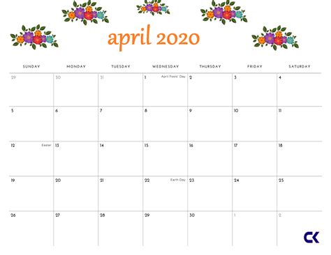 Create printable calendars formatted for microsoft word®. Printable April 2020 Calendar » CALENDARKART