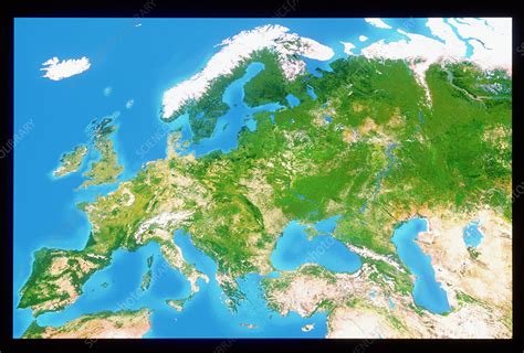 How many countries in europe. True colour satellite image of Europe - Stock Image - E070 ...