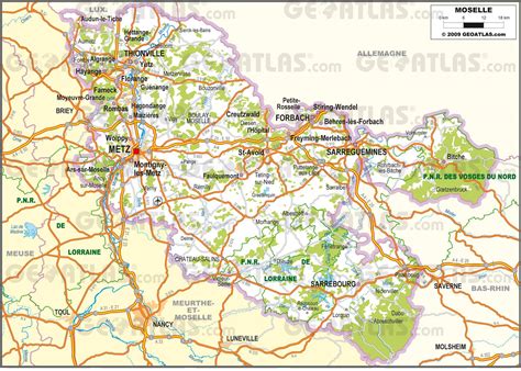Carte De La Moselle Moselle Carte Du Département 57 Villes Tourisme