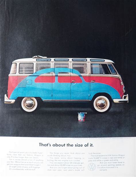 1963 Volkswagen Vw Bus Ad Thats About The Size Of It Classic