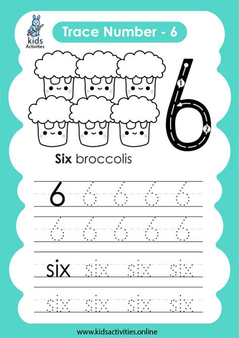 Free Tracing And Writing Number 6 Worksheet ⋆ Kids Activities
