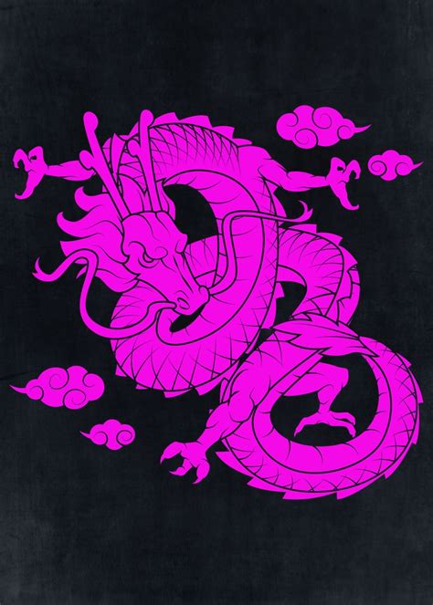 Pink Dragon Poster By John Marinakis Displate