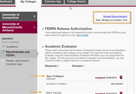 Log into the common application website, and add your recommenders to your invite and manage recommenders list. Common Application - Gateway Community College