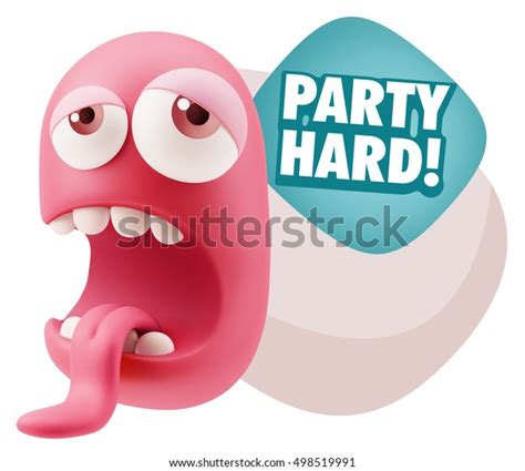 3d Rendering Tired Character Emoticon Expression Stock Illustration