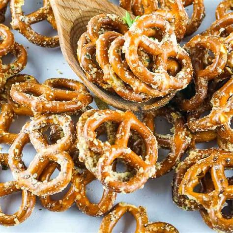 Crunchy Oven Baked Ranch Pretzel Recipe A Reinvented Mom