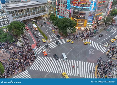 Shibuya Tokyo Japan April 30 2029 Pedestrians Crosswalk At