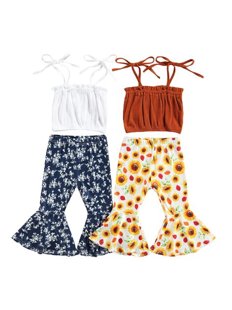 Citgeett Summer Kids Baby Girls Camisole And Trousers Suit Fashion