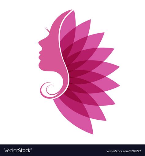 Beautiful Woman With Beauty Icon Royalty Free Vector Image