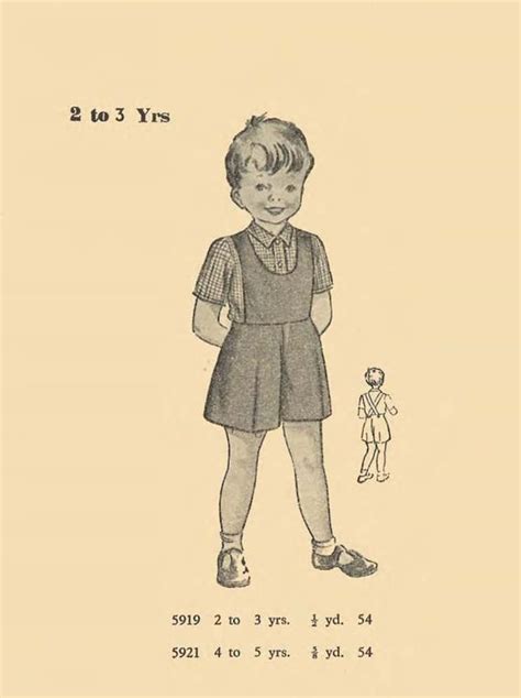 Vintage 1950s Sewing Pattern Little Boys Shorts Dungarees Playsuit