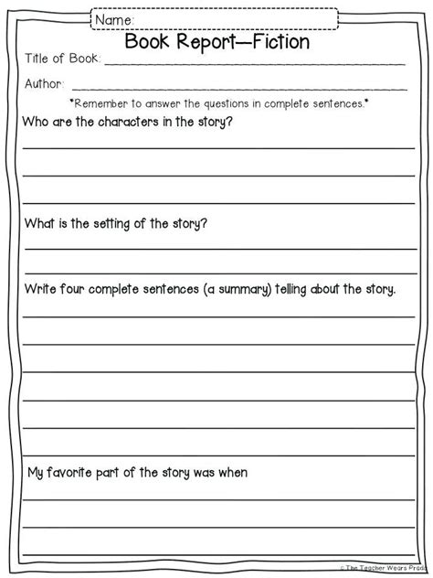 Com Book Report Forms For Grade Template Site Printable Book Book
