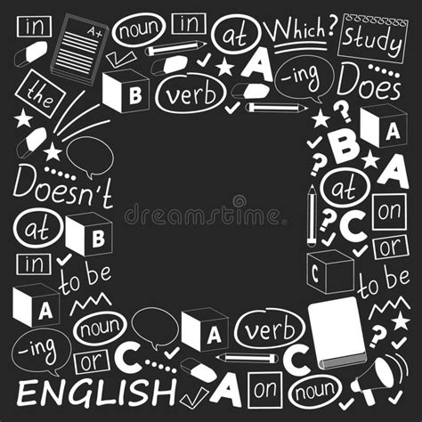 Concept Of Learning English Flat Design Vector Pattern Stock Vector