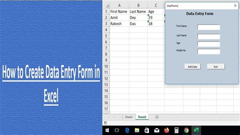 How To Create Data Entry Form In Excel Vba Excel Vba Beginner To