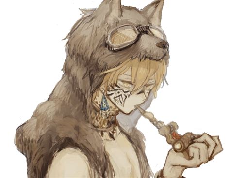 Blonde Male Anime Character Wearing Brown Wolf Fur Coat Hd Wallpaper