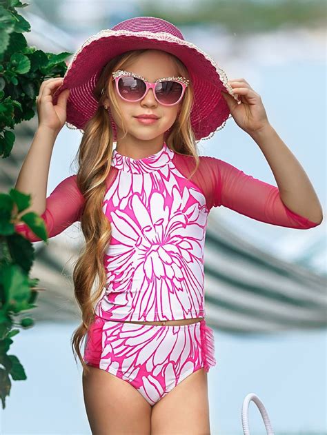 Girls Party Crasher Rash Guard Two Piece Swimsuit Girls Outfits Tween