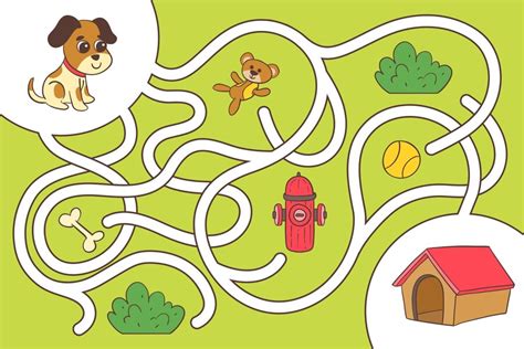 Planilha De Labirinto Criativo Para Crianças Com Cachorro Vetor Grátis