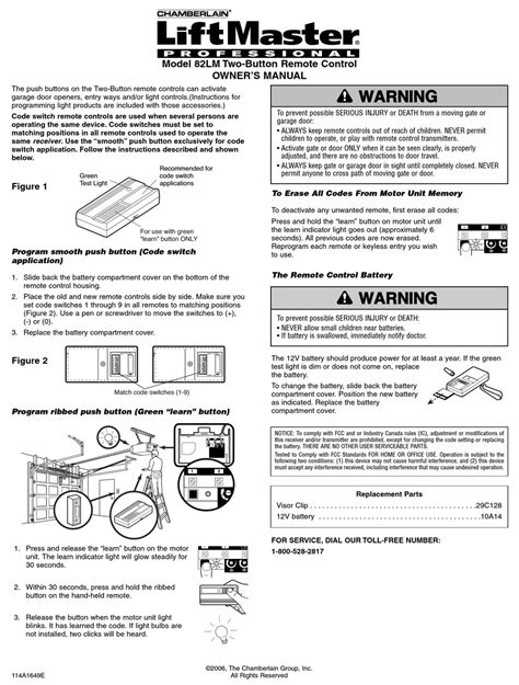 Chamberlain Liftmaster Professional 12 Hp Manual