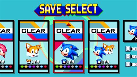 Sonic Mania Save Select Sega Genesis Remix Youtube