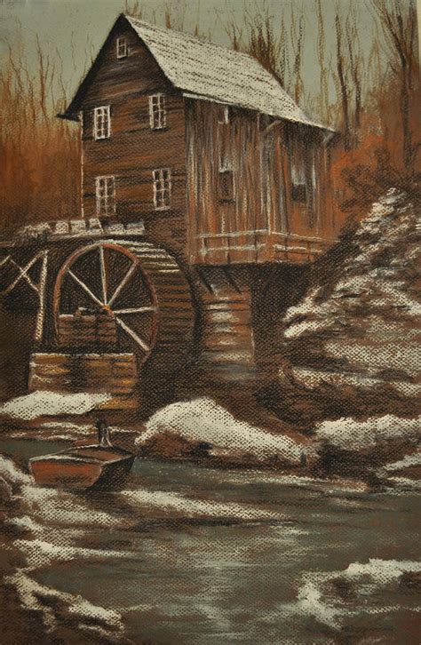 Old Mill Painting By Ed Hicks Fine Art America