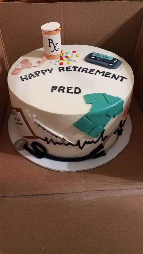 Add to favorites retirement party decorations for men and women, retirement party supplies for men for her, happy retirement decorations, coworker retiring. Nurse theme retirement cake | Retirement cakes, Desserts