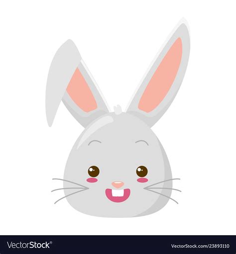 Cute Rabbit Face Cartoon Royalty Free Vector Image