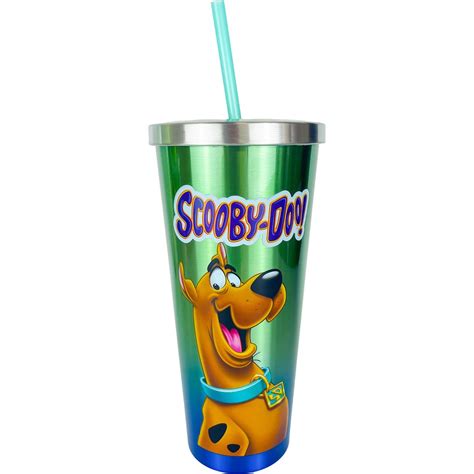 Scooby Doo 24 Oz Stainless Steel Cup With Straw