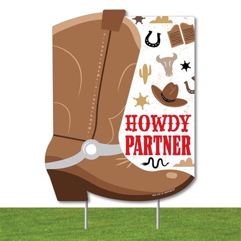Western Hoedown Outdoor Lawn Sign Wild West Cowboy Party Etsy