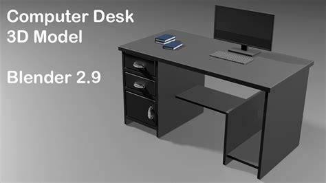 How To Model A Simple Desk Blender 291 Tutorial Youtube