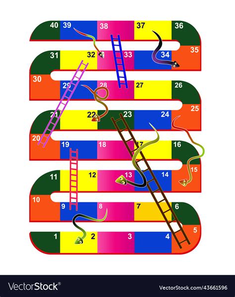Snakes And Ladders Board Game Cartoon Royalty Free Vector