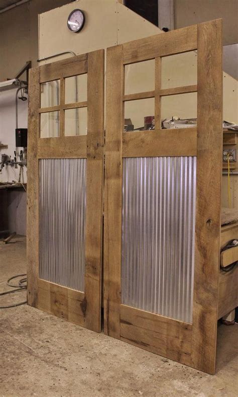 Barn Door With Corrugated Plexiglass Panels Rusticfurniture Rustic
