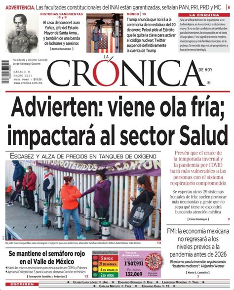 Newspaper La Crónica De Hoy Mexico Newspapers In Mexico Saturdays