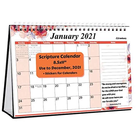 Standing Bible Verse Desk Calendar 2021 Desktop Scripture Calendar On