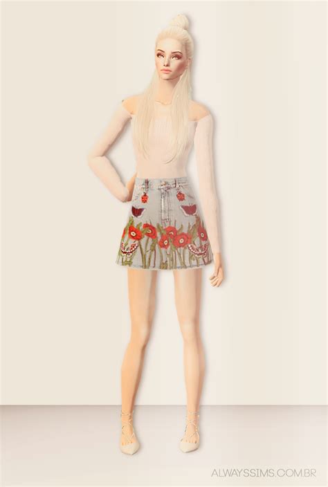 Always Sims Slyd Gucci Skirt With Aquazzura Flats 4t2 Af