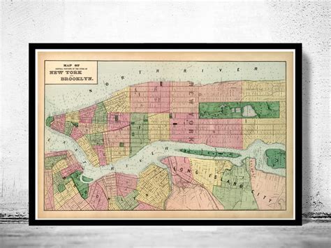Old Map Of New York 1897 Manhattan Vintage Maps And Prints