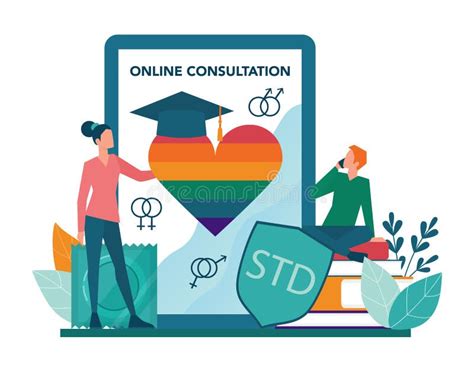 sexual education online service or platform sexual health lesson stock vector illustration of