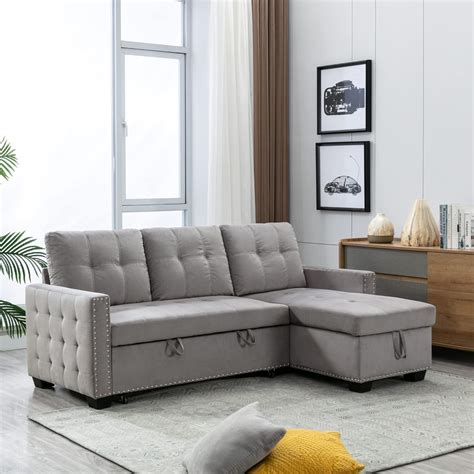 Merax 768 Pull Out Sleeper Reversible Sectional Storage