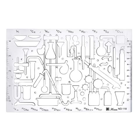 Buy Zyhw Organic Chemistry Stencil Drawing Drafting Template Clear