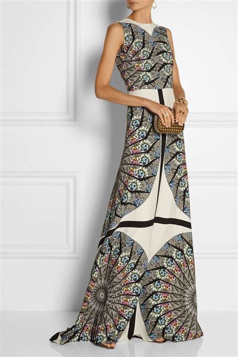 Cream Embellished Printed Crepe Gown Etro Clothes Fashion Clothes