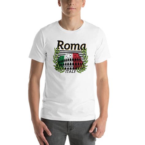 Rome T Shirt Roma Colosseum Italy Flag Clothing Short Sleeve Etsy