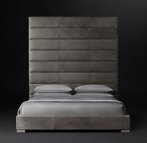 Modena Horizontal Channel Panel Leather Platform Bed
