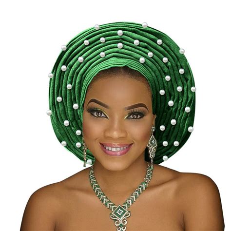 Women Gele Head Wrap African Head Auto Wrap African Headtie Nigerian