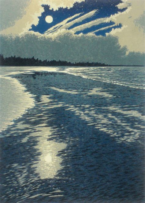 Moonlight Coast By William Hays Linocut Print Artful Home