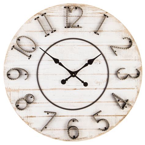 White Distressed Wood Wall Clock Hobby Lobby 1489541 Distressed