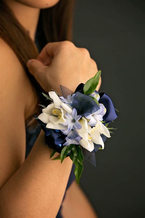 Blue Wrist Corsage For Prom Designed By Jeanne Ha At Park Florist