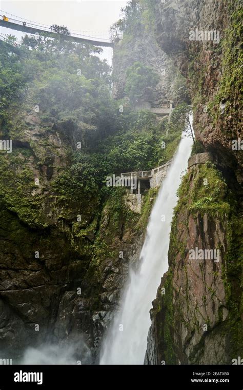 Pailon Del Diablo Is A High Spectecular And Wild Waterfall And A