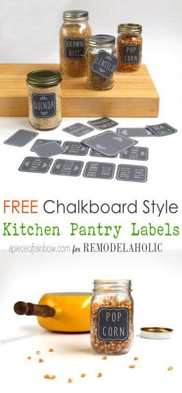 Remodelaholic Free Chalkboard Style Printable Pantry Labels Pantry