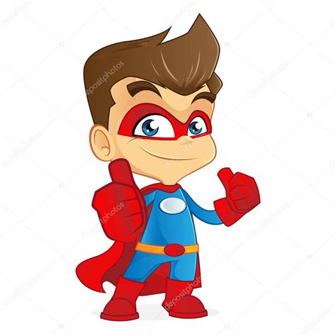 Superhero Giving Thumbs Up And Smiling — Stock Vector © Bamztoon 93941106