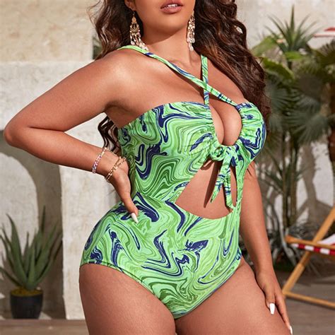 Plus Size Printed One Piece Swimsuits Beautiemay® Shapewear