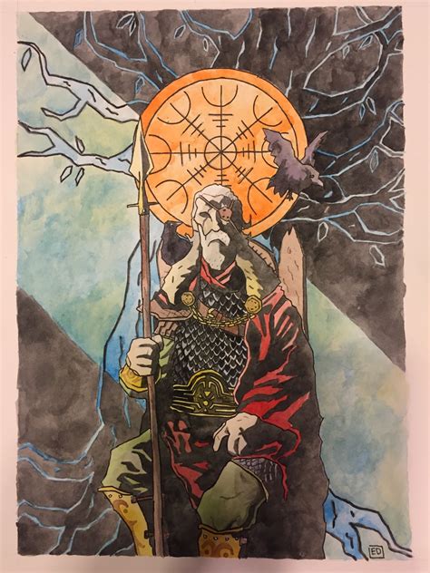 The Allfather Viking Art Odin Norse Mythology Pagan Art