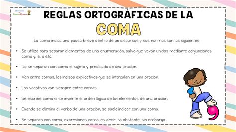 Carteles Did Cticos Reglas Ortogr Ficas De La Coma